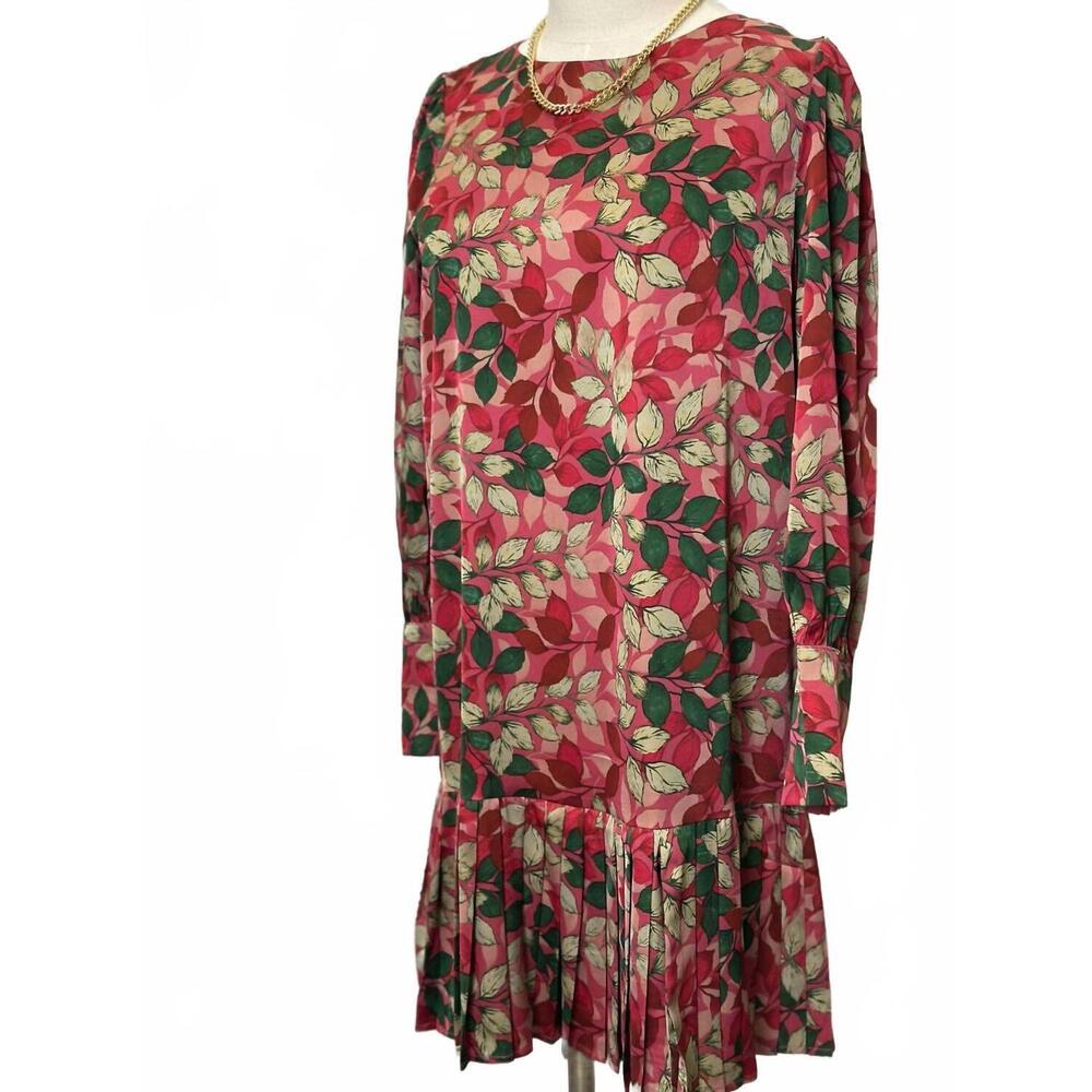 NEW ANONYME women's foliage short dress in fuscia
